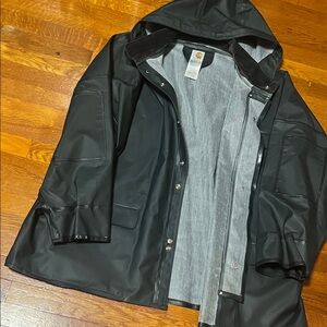 Carhartt Men's Dark Green Hooded Raincoat 3XL